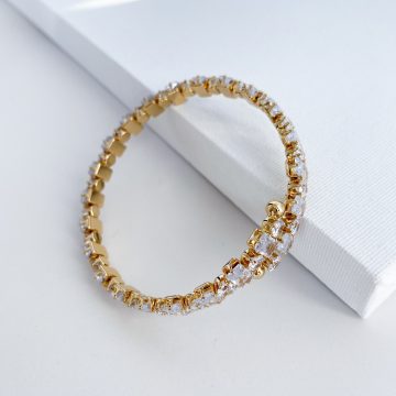 Gold Zirkon Taşlı Çelik Bileklik - Görsel 3
