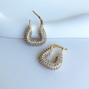Luna Zirkon Gold Küpe