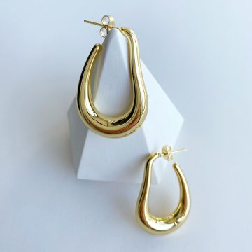 Gold Asimetrik Küpe