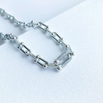 Tiffany Silver Zirkon Detaylı Kolye