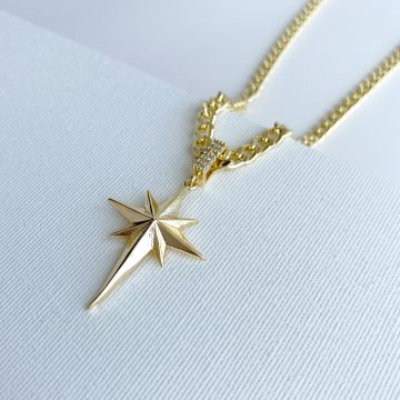 Zirkon Detay Kutup Yıldızı Kolye